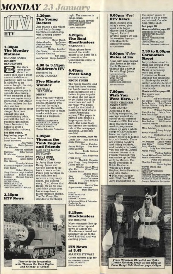 TV Times, 23 Jan 1989 (HTV) © IPC Media Ltd