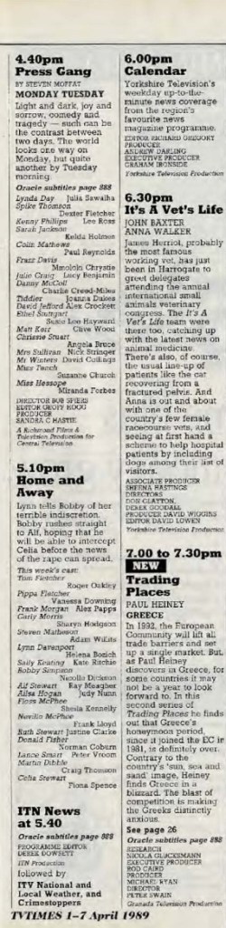 TV Times, 3 April 1989 (Yorkshire)