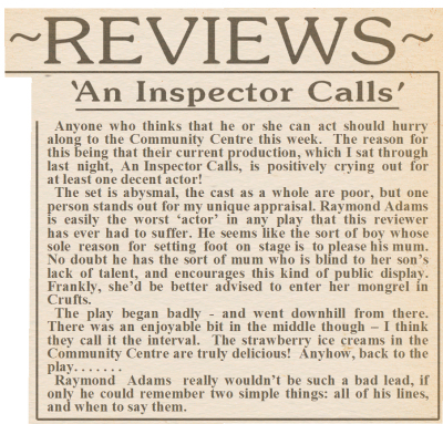 Reviews: An Inspector Calls